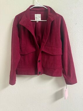 Avec Les Filles Burgundy Corduroy Utility Jacket